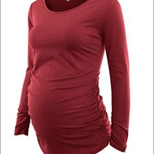 Motherhood maternity dark red long sleeve shirt